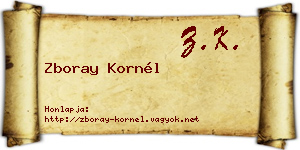 Zboray Kornél névjegykártya