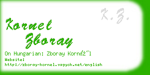 kornel zboray business card